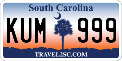SC license plate KUM999