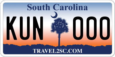 SC license plate KUN000