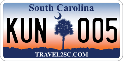 SC license plate KUN005