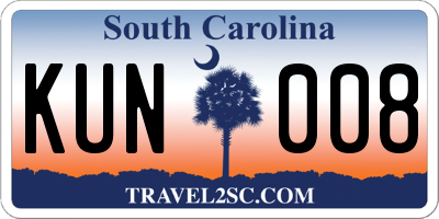 SC license plate KUN008