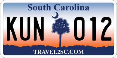 SC license plate KUN012