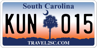 SC license plate KUN015