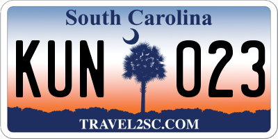 SC license plate KUN023