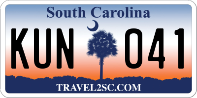 SC license plate KUN041