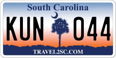 SC license plate KUN044