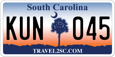 SC license plate KUN045