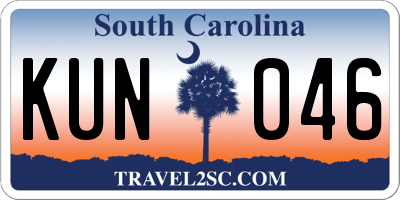 SC license plate KUN046