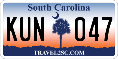 SC license plate KUN047
