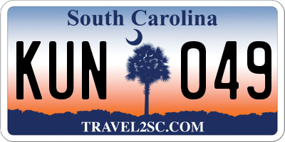 SC license plate KUN049