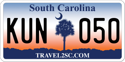 SC license plate KUN050