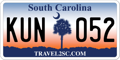 SC license plate KUN052