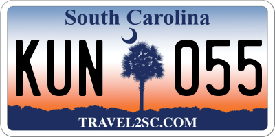 SC license plate KUN055