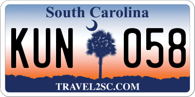 SC license plate KUN058