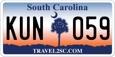 SC license plate KUN059