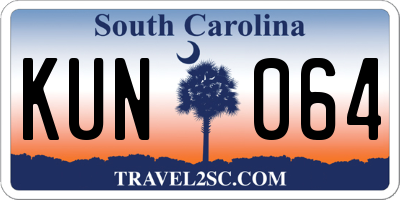 SC license plate KUN064