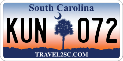 SC license plate KUN072
