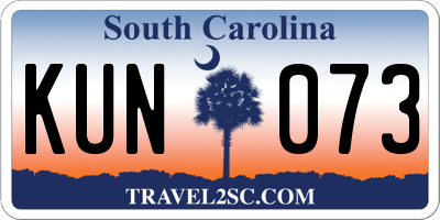 SC license plate KUN073