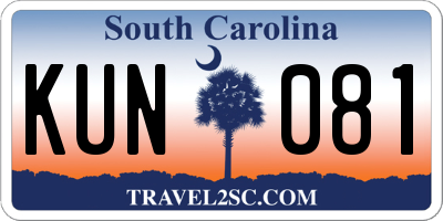 SC license plate KUN081