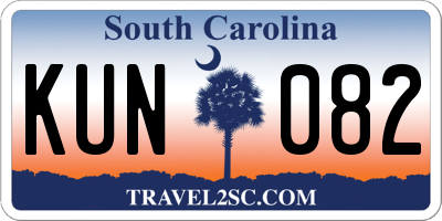 SC license plate KUN082