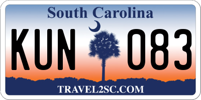 SC license plate KUN083