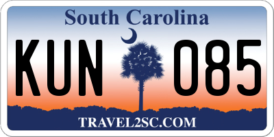 SC license plate KUN085