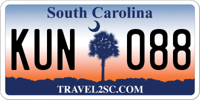 SC license plate KUN088