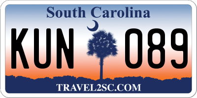 SC license plate KUN089