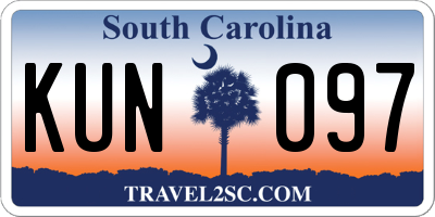 SC license plate KUN097