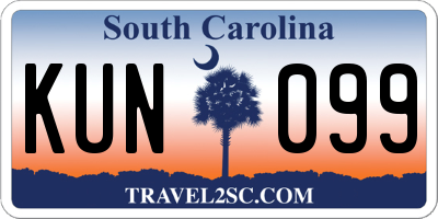 SC license plate KUN099