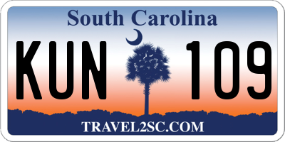 SC license plate KUN109