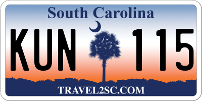SC license plate KUN115