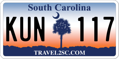 SC license plate KUN117