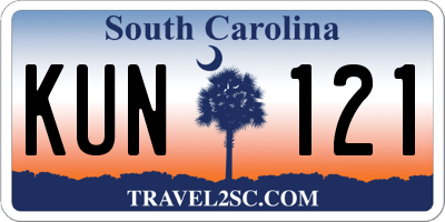 SC license plate KUN121