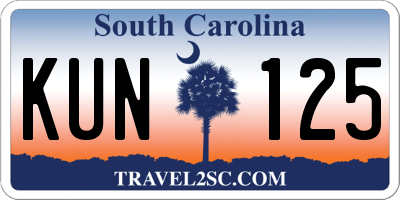 SC license plate KUN125