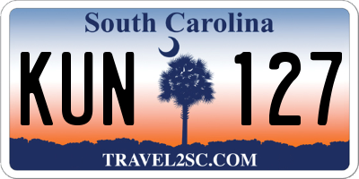 SC license plate KUN127