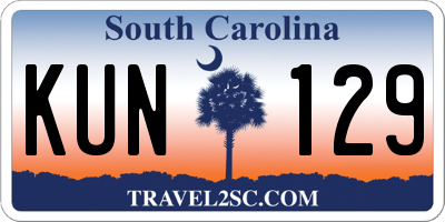 SC license plate KUN129