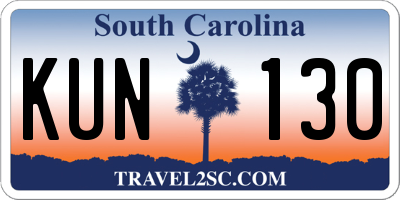 SC license plate KUN130