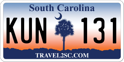 SC license plate KUN131
