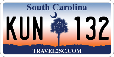 SC license plate KUN132