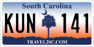 SC license plate KUN141