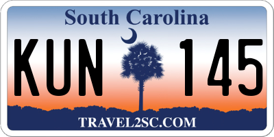 SC license plate KUN145