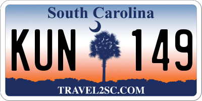 SC license plate KUN149