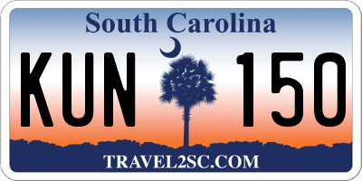 SC license plate KUN150