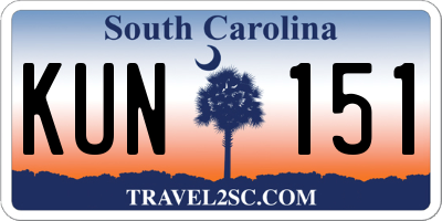 SC license plate KUN151