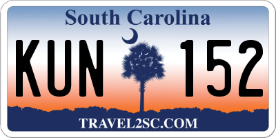 SC license plate KUN152
