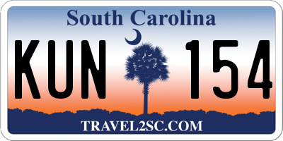 SC license plate KUN154