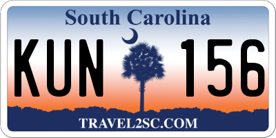 SC license plate KUN156
