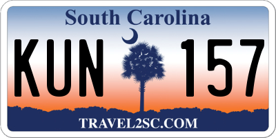 SC license plate KUN157
