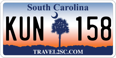 SC license plate KUN158