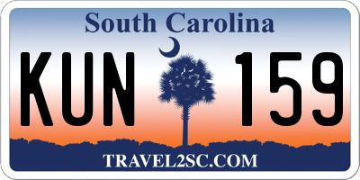 SC license plate KUN159